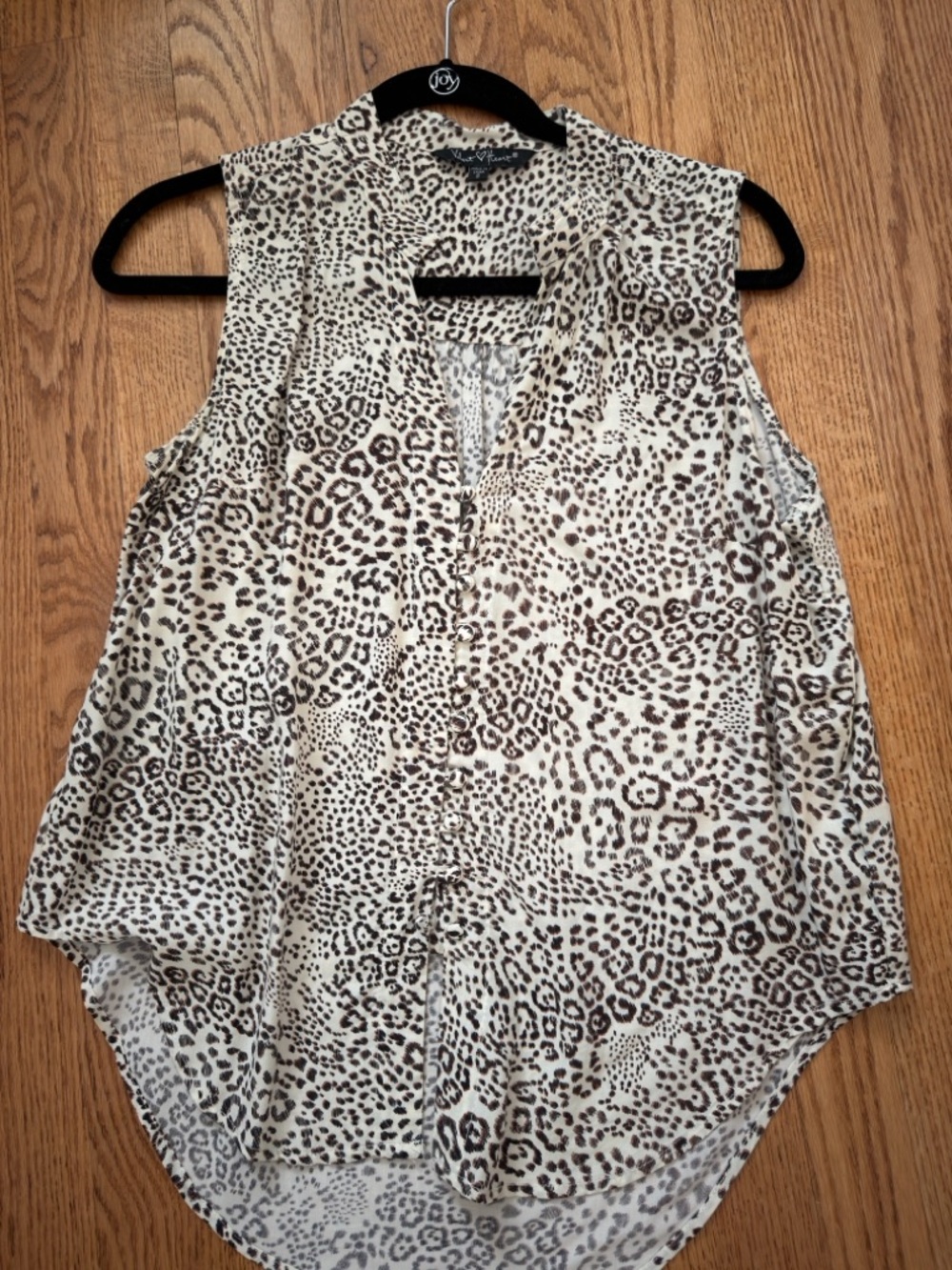 Velvet Heart Cream and Brown Leopard-Print Sleeveless Camisole